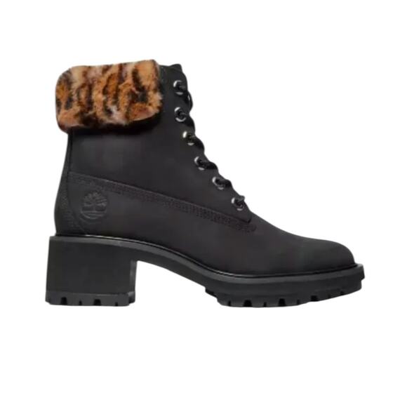 NWOT Timberland Kinsley 6-Inch Waterproof Black/Faux Fur Booties – Sz 8.5M - Picture 1 of 8
